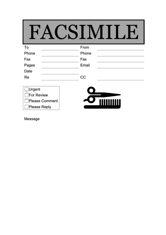 Facsimile Template - Salon Printable pdf
