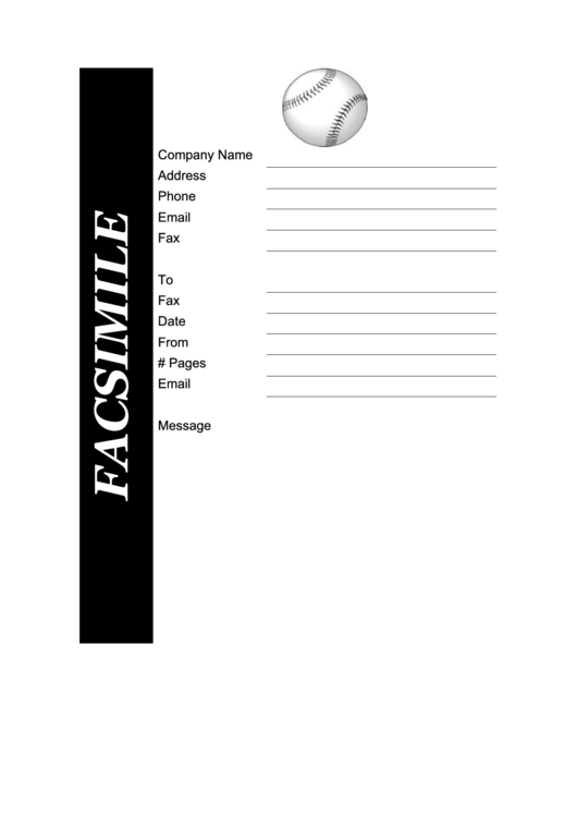 Facsimile Template - Baseball Printable pdf