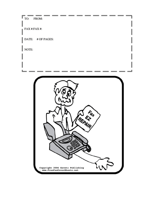 Fax Repair - Fax Cover Sheet Printable pdf