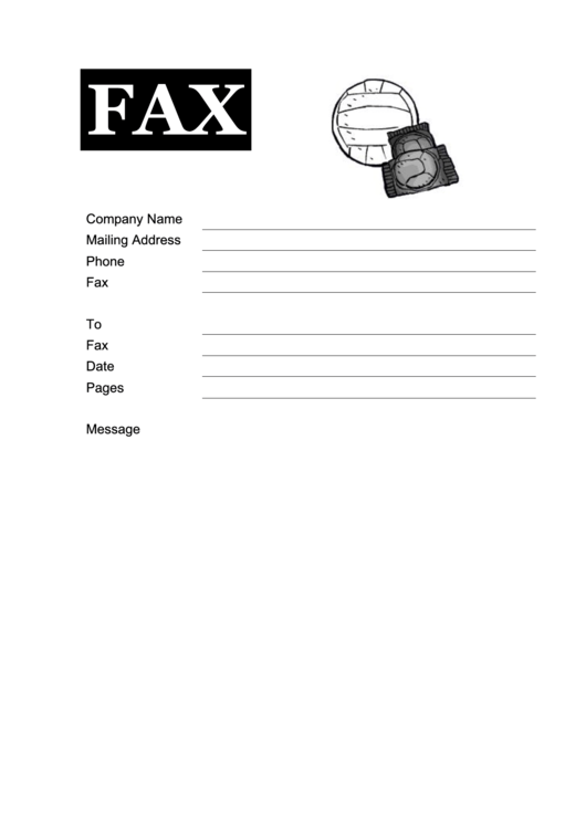Volleyball - Fax Cover Sheet Printable pdf