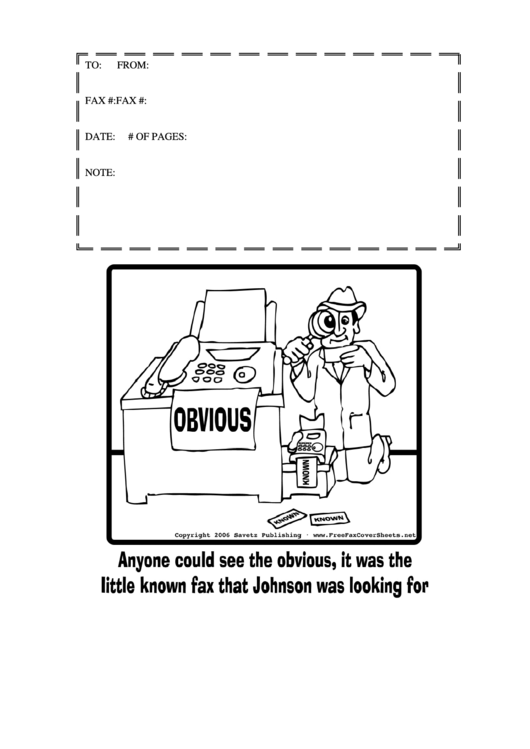 Fax Cover Sheet - Illustrated (Black And White) Printable pdf