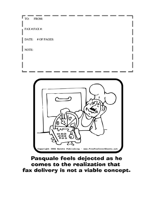 Fax Cover Sheet - Illustrated (Black And White) Printable pdf