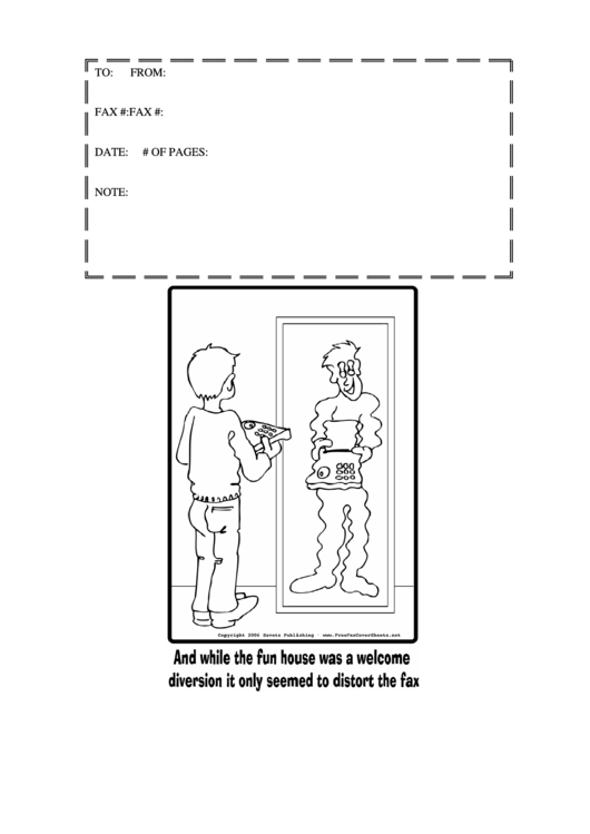 Fax Cover Sheet - Black And White (With Illustration) Printable pdf