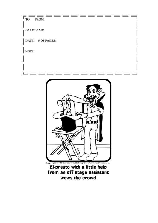 Fax Cover Sheet - Black And White (With Illustration) Printable pdf