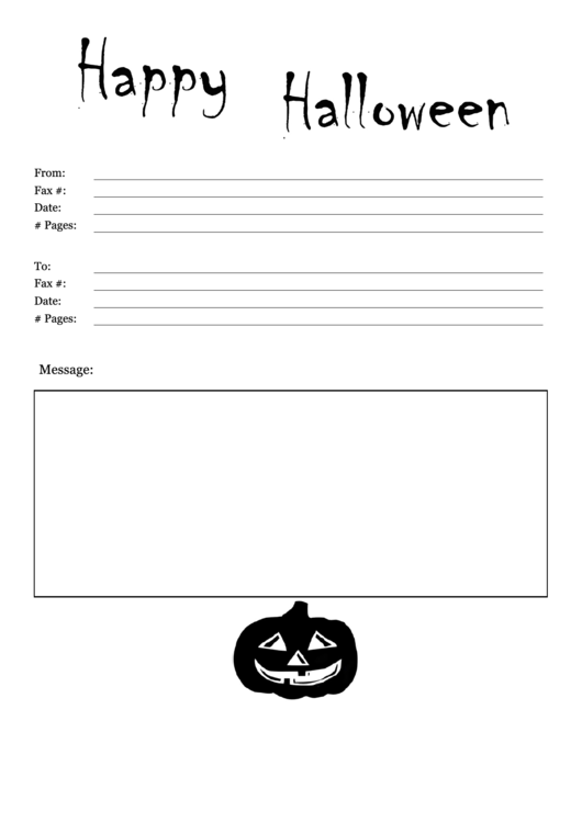 Happy Halloween - Fax Cover Sheet Printable pdf