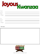 Joyous Kwanzaa Fax Cover Sheet