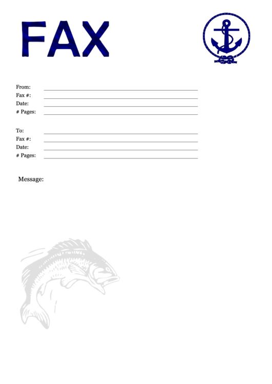 Blue Anchor - Fax Cover Sheet Printable pdf