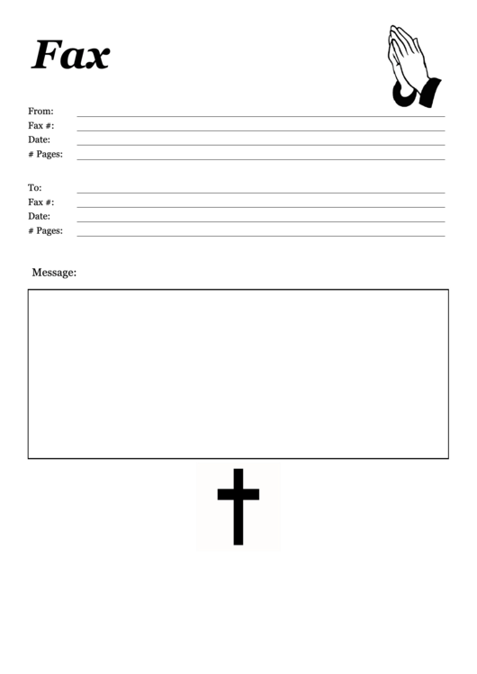 Prayer - Fax Cover Sheet Printable pdf