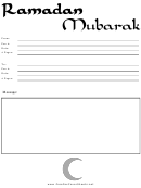 Ramadan - Fax Cover Sheet