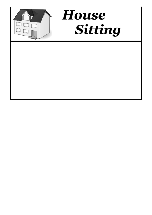 House Sitting Flyer Template Printable pdf