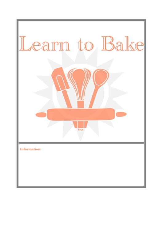 Learn To Bake Flyer Template Printable pdf