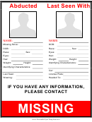 Abducted Person Poster Template
