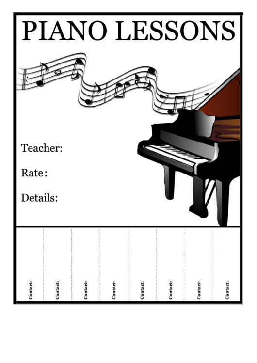 Piano Lessons Flyer Template Printable pdf