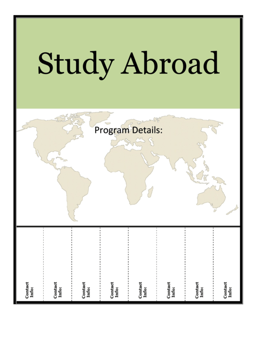 Study Abroad Flyer Template Printable pdf