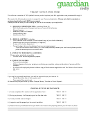 Tenancy Application Form - Guardian Printable pdf