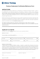 Previous Employment Verification/reference Form