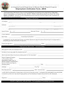 Los Angeles County Department Of Mental Health Stipend Program Employment Verification Form - Msw