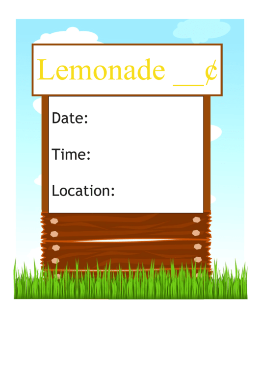 Lemonade Sale Flyer Template Printable pdf