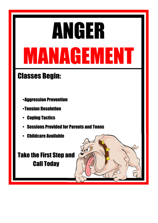 Anger Management Class Flyer Template Printable pdf