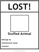 Lost Stuffed Animal Poster Template