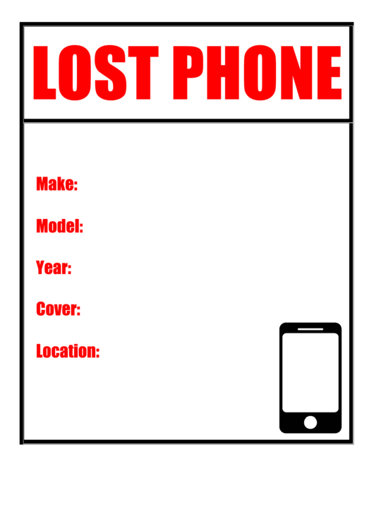 Lost Phone Poster Template Printable pdf