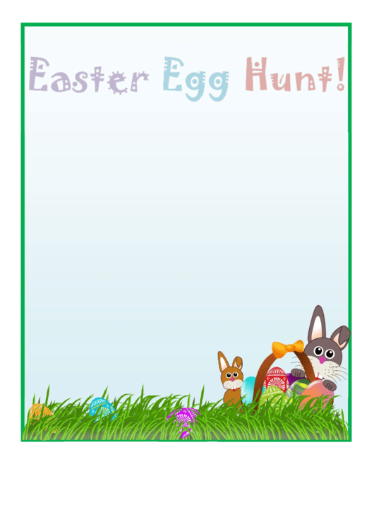Easter Egg Hunt Page Border Template printable pdf download