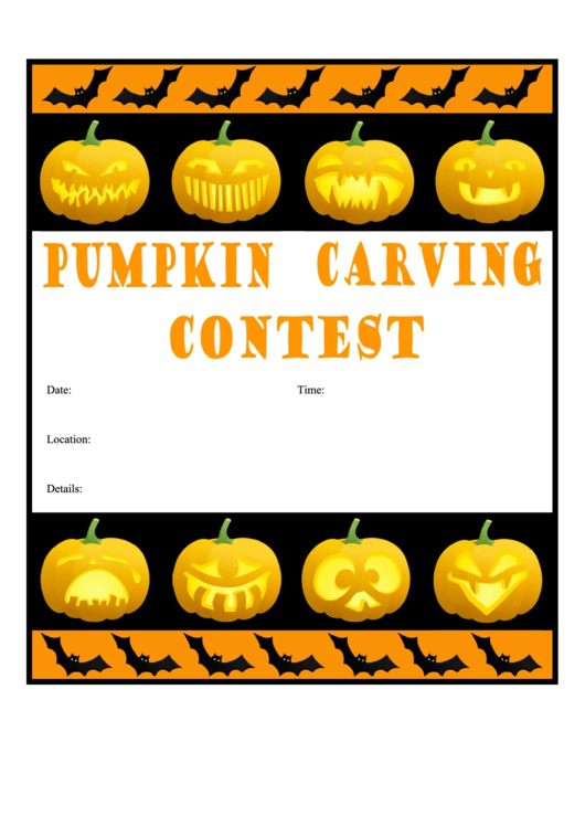 Pumpkin Carving Flyer Template Printable pdf