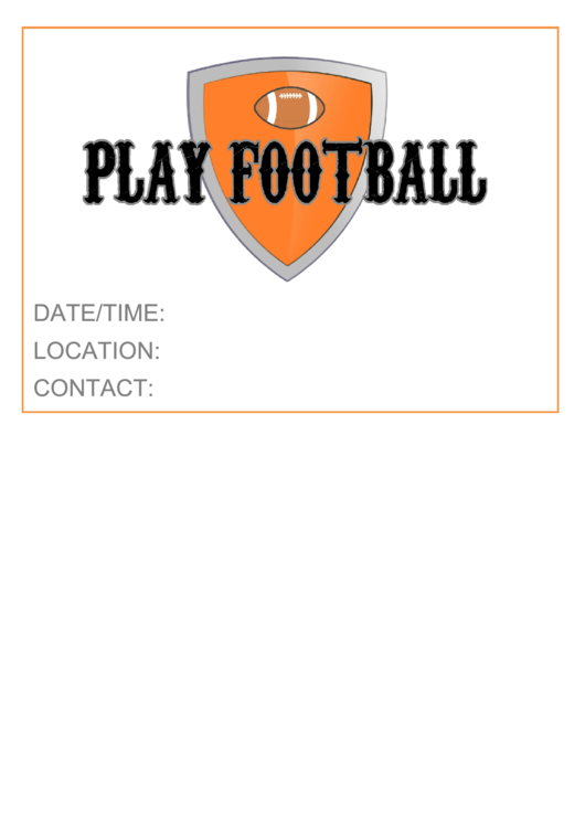 Football Flyer Template Printable pdf