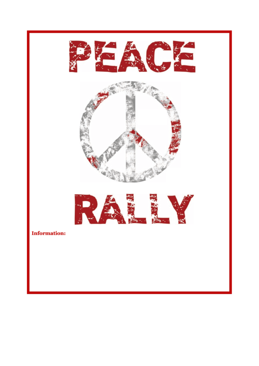 Peace Rally Flyer Template Printable pdf