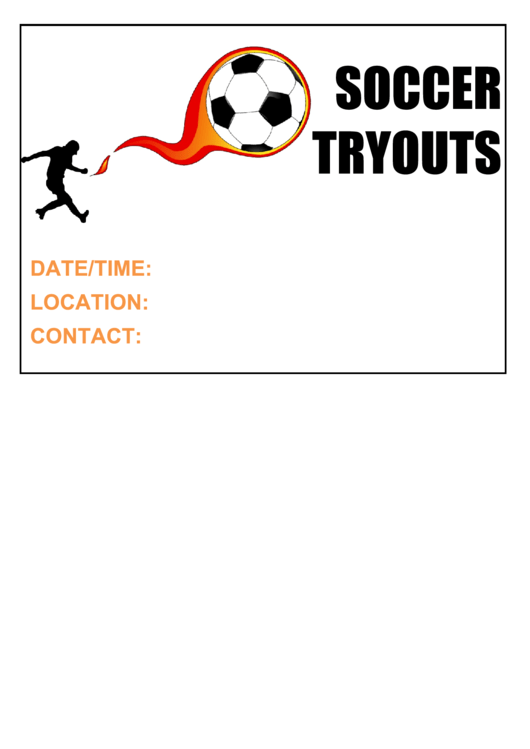 Soccer Tryouts Flyer Template Printable pdf