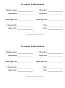 Overtime Authorization Form