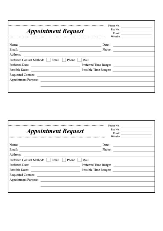 Appointment Request Form Printable pdf