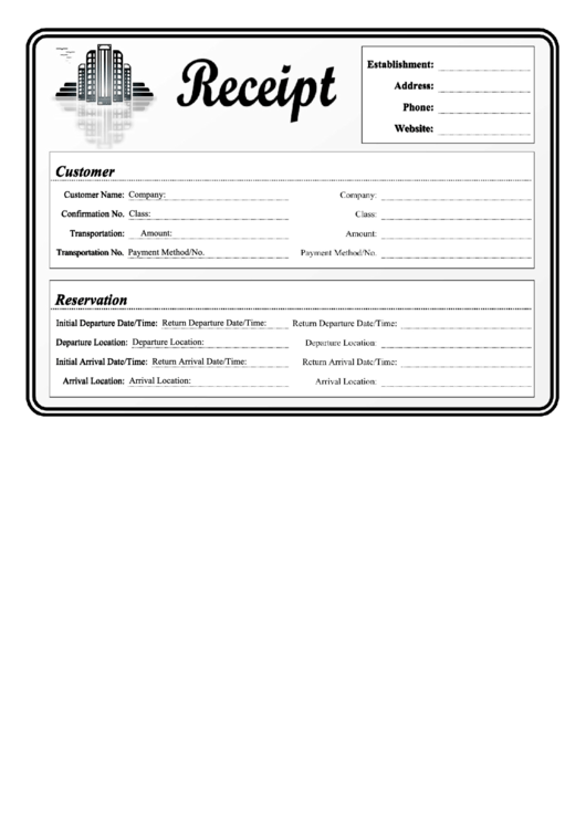 Receipt Template Printable pdf