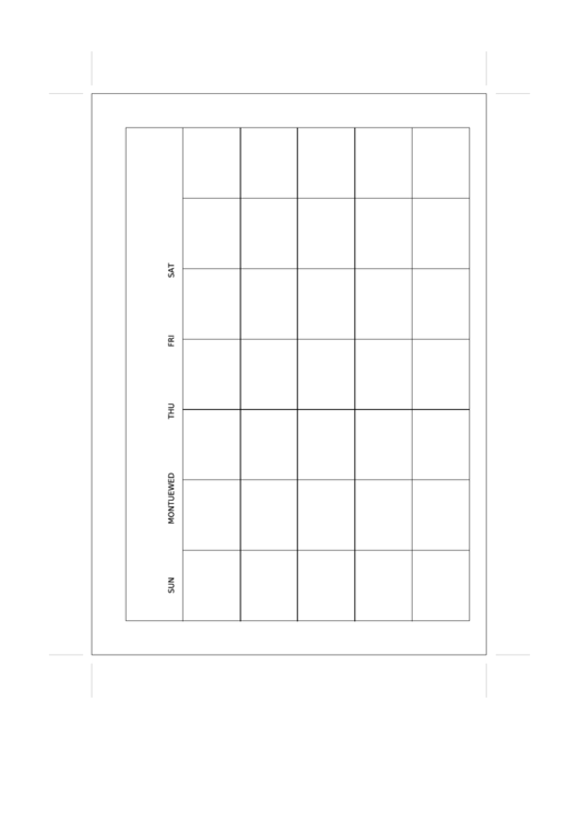 A5 Month On A Page Pocket Calendar Template - Landscape, Right Printable pdf