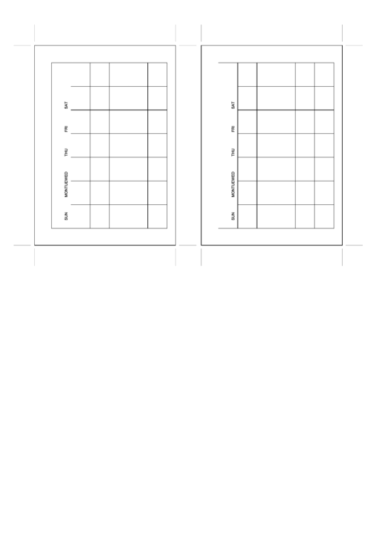 A6 5 Lines Weekly Pocket Calendar Template Printable pdf