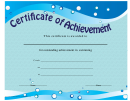 Swimming Certificate Of Achievement Template