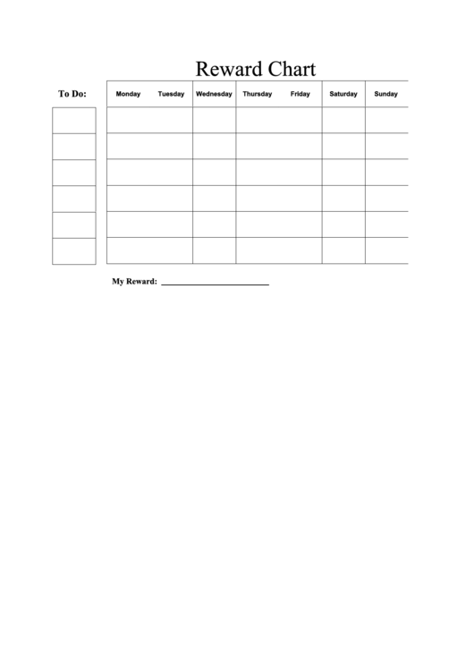 Reward Chart Template - Black And White Printable pdf