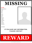 Missing Person Flyer Template