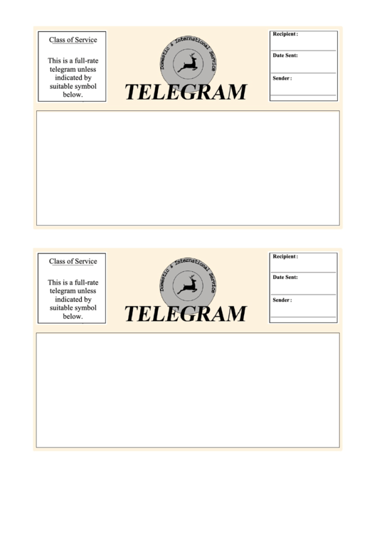 Telegram Template - 2 Per Page Printable pdf