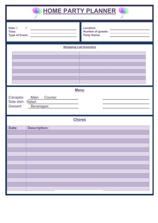 Party Planner Template