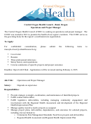 Operations And Project Manager Printable pdf