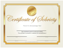 Sobriety Certificate Template (gold)