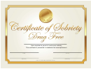 Drug Free Certificate Template (gold)