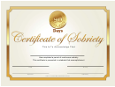 Sobriety Certificate Template - 90 Days - Gold