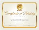 Sobriety Certificate Template - 6 Month - Gold