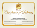 Sobriety Certificate Template - 3 Month - Gold