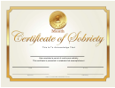 Sobriety Certificate Template - 1 Month - Gold