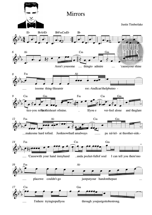 Justin Timberlake - Mirrors - Music Sheet Printable pdf