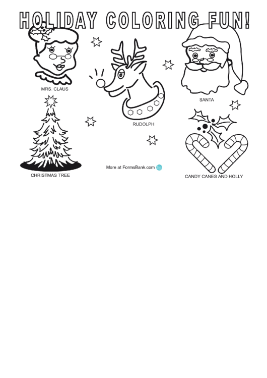 Holiday Fun Coloring Sheet Printable pdf
