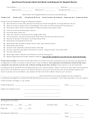 Apartment Personal Check Out Sheet And Request For Deposit Return